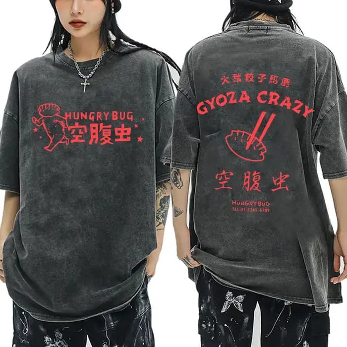 Anime japonais Dorohedoro Kaiman Vintage lavé T-shirt hommes femmes Cool Manga graphique T-shirts go