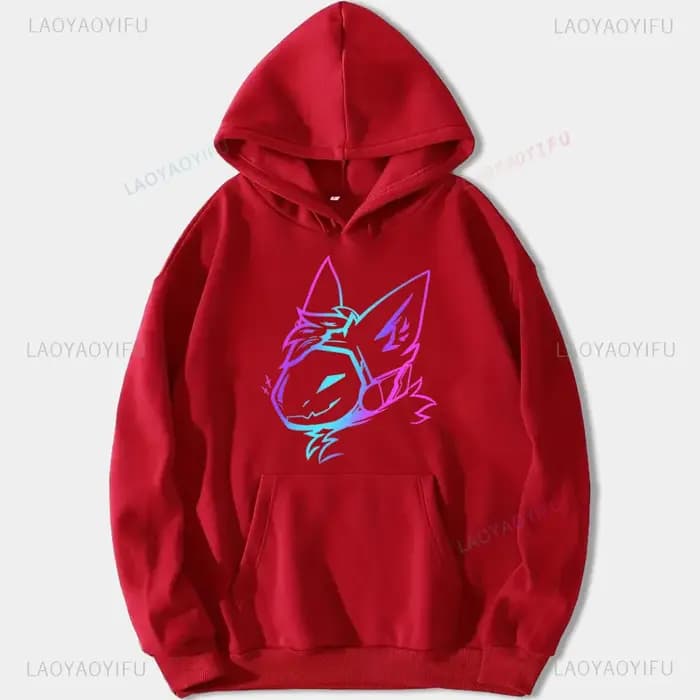 Groovy Protogen buste Lineart Anime graphique sweat à capuche unisexe surdimensionné Streetwear Y2K esthétique Cyber Kawaii Gamer vêtements