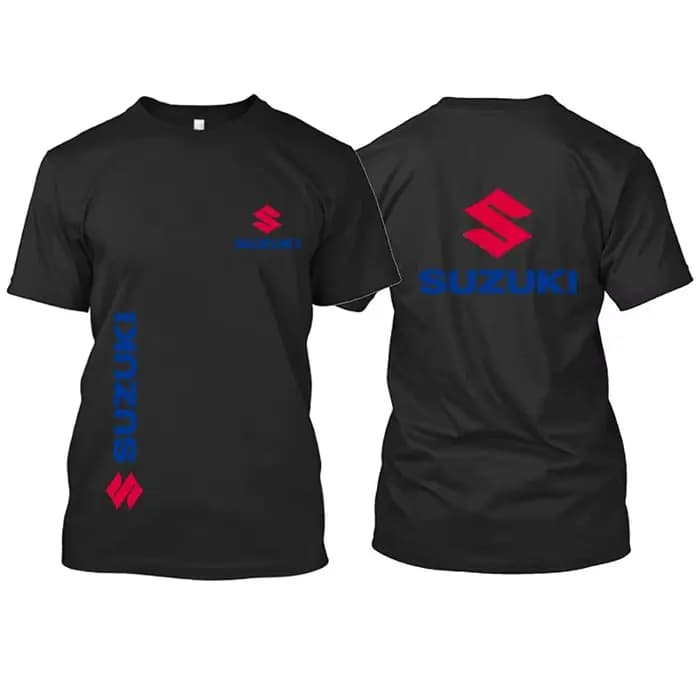 T-shirt d'été en pur coton pour hommes et femmes avec logo Suzuki pour compétition moto et sortie décontractée extérieur