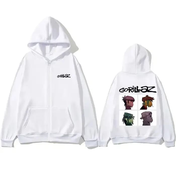 Rock Band Gorillaz Demon Days Album graphique sweat à capuche avec fermeture éclair hommes femmes Hi