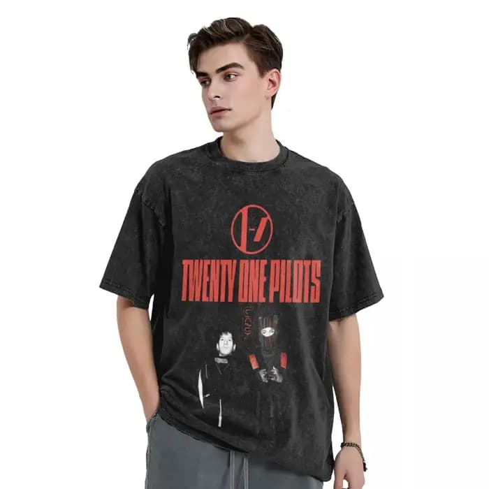 Twenty One Pilots femme hommes lavé marquage à chaud impression T-Shirt