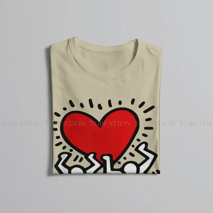 Haring-T-shirt à col rond pour hommes