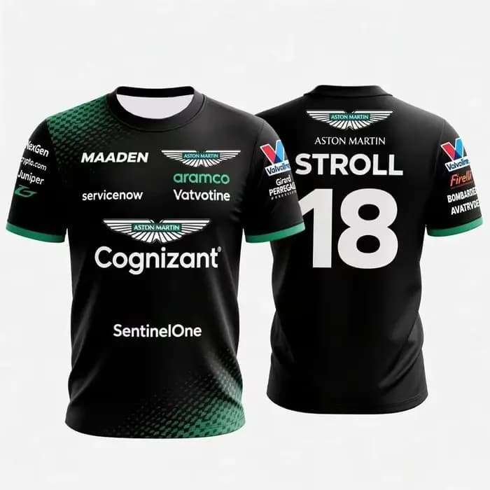 T-shirt Aston Martin pour homme, combinaison de course Fernando Alonso 14, T-shirt respirant, T-shirt à séchage rapide Vettel 5, T-shirt Stroll 18