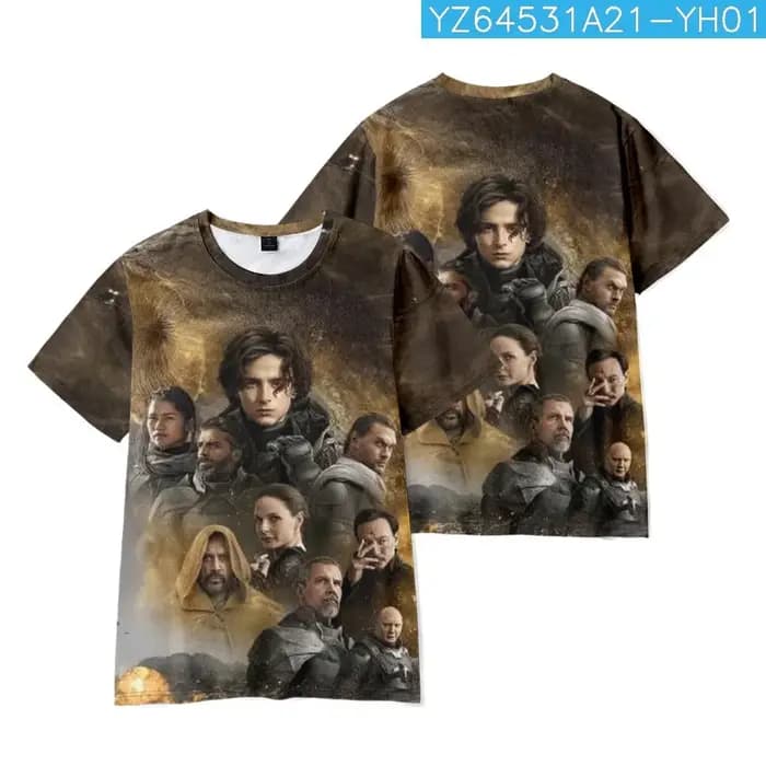 Science-Fiction film Dune T-shirt impression 3D hommes/femmes à manches courtes col rond T-shirts tendance d'été Y2k haut surdimensionné Streetwear