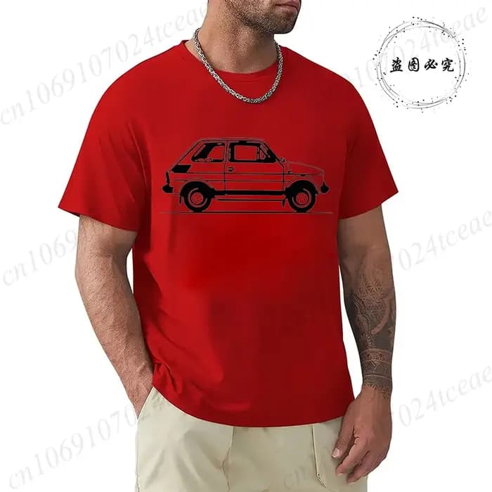 Brand Design T-Shirts Summer New Classic Old Car Print Man Fashion