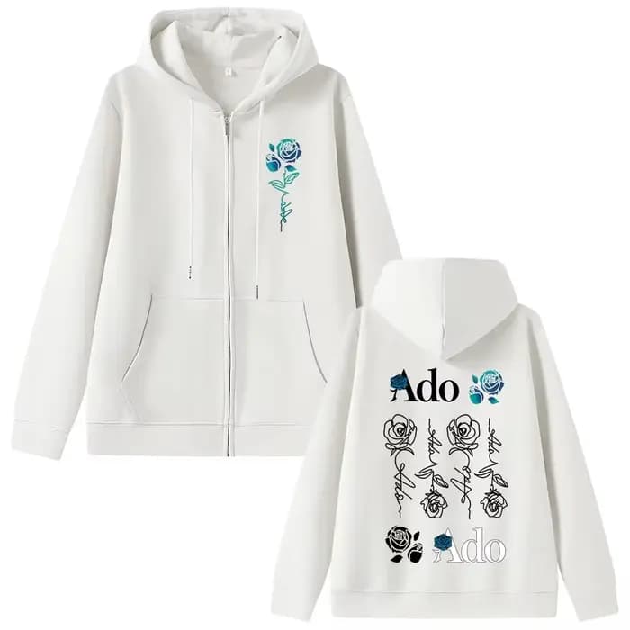 Ado World Tour 2025 Hibana sweat à capuche avec fermeture éclair hommes femmes vêtements mode Style japonais Streetwear unisexe décontracté polaire veste zippée