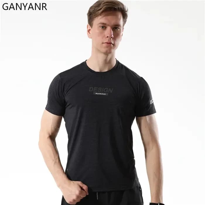 GANYANR course t-shirt gymnastique Sport Fitness Crossfit coupe sèche homme formation Football maillots entraînement musculation vêtements t-shirts rapide
