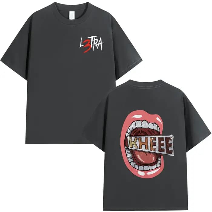 Rappeur Lunaire La L L3TRA KHEEE Album T-shirts Hommes Femmes Hip Hop Mode Manches Courtes