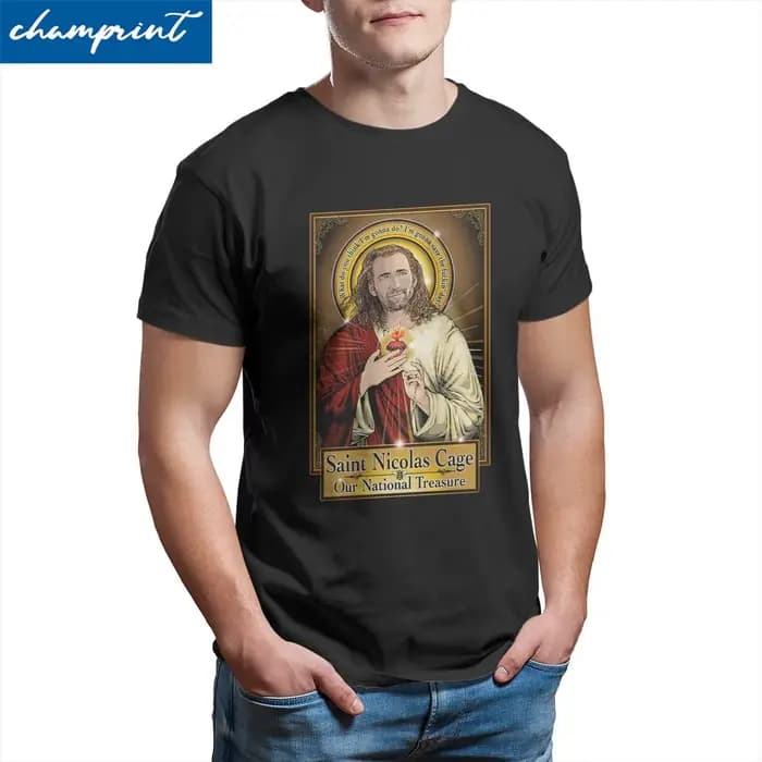 T-shirt à col rond à manches courtes pour hommes, Saint Nicolas Jos, Notre sagesse nationale, Vêtements en coton, Mode, Cadeau d'urgence