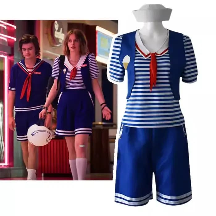 C.Steve Harrington Cosplay Costume pour adultes chemise pantalon chapeau