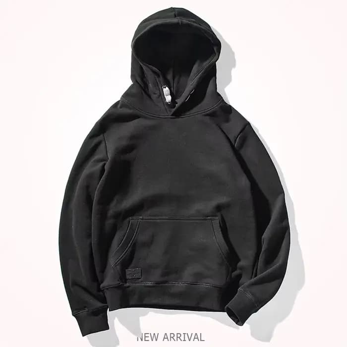 Rappile-Sweat à capuche cercle en laine épaisse pour hommes, style n, rétro, couleur pure, manteau d
