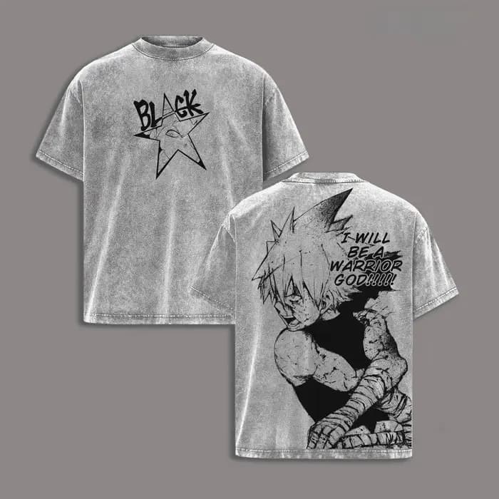 T-shirt Anime Soul Eater Black Star Tendance Y2K Vintage Lavé pour Hommes et Femmes – Vêtements d'Ét