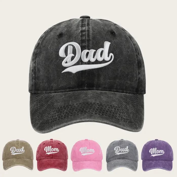 1 casquette de baseball tendance avec broderie DAD MOM