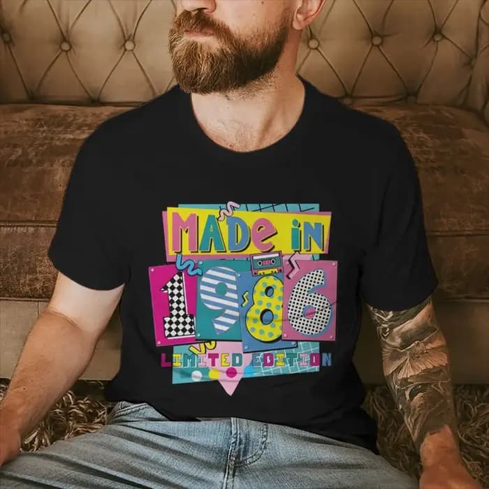 40e anniversaire t-shirt Vintage 1986 imprimé Streetwear parfait anniversaire 1986 cadeau pour homme