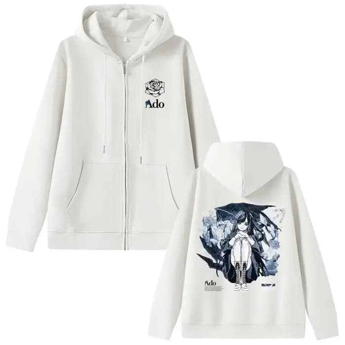 Ado World Tour 2025 Hibana sweat à capuche avec fermeture éclair hommes femmes mode Style japonais veste zippée unisexe décontracté polaire sweat zippé
