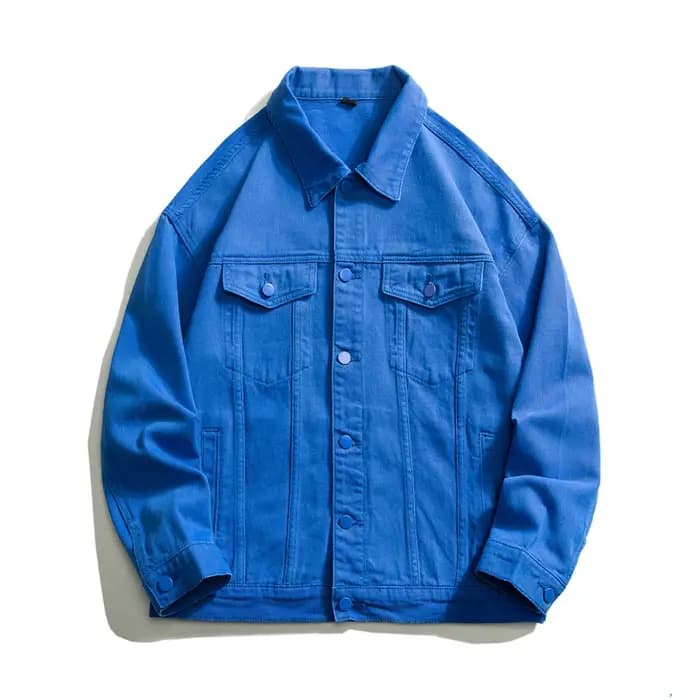 Veste en jean blanc surdimensionné pour homme