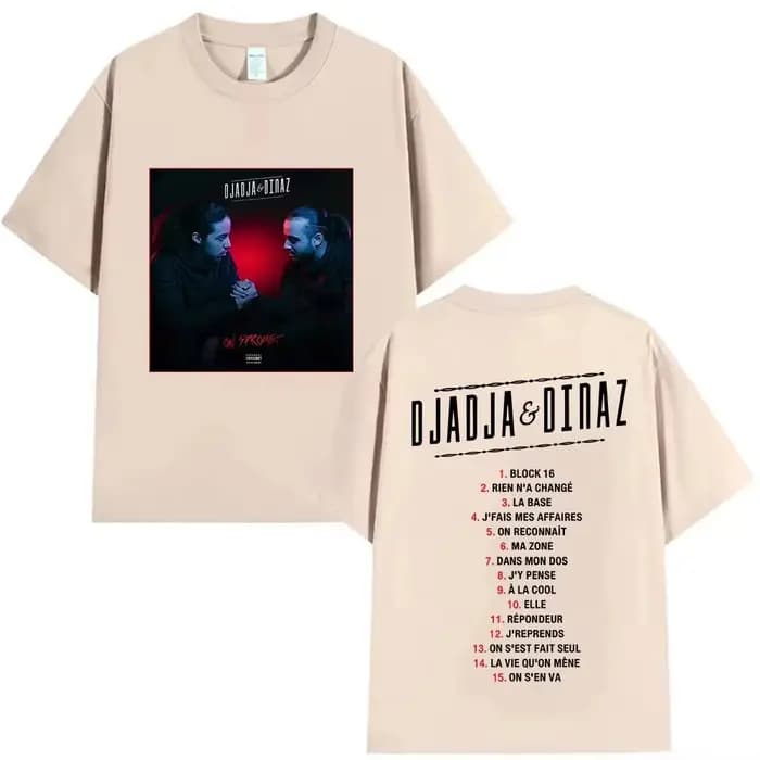 T-shirt graphique Rapper Djadja & Dinaz Album 2026 pour homme