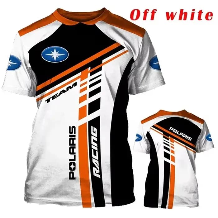 T-shirt à manches courtes avec logo POLARIS et imprimé crâne mécanique