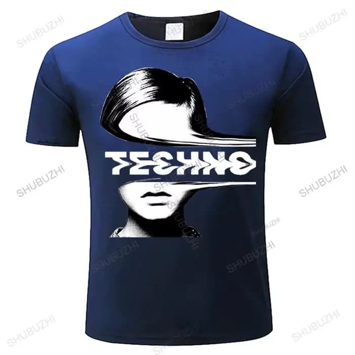 Nouvelle mode T-shirt hommes col rond t-shirts Techno Dj Rock électronique Hip Hop coton été