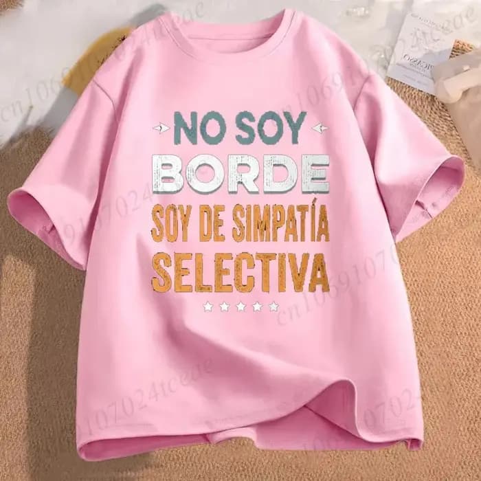 T-shirt No Soy Borde Soy De Simpatía drôle espagnol Introverts cadeau Geek T-shirts pour femmes hommes quotidien