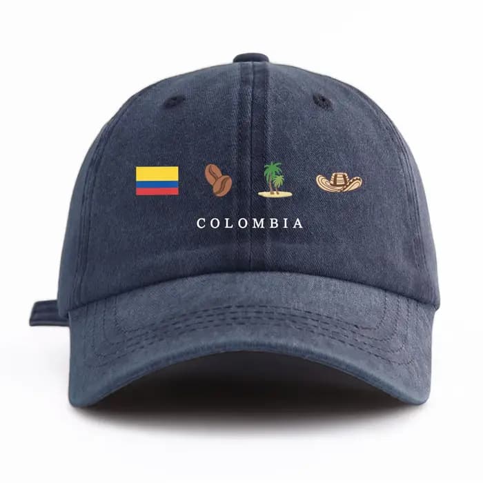 Casquette de baseball imprimée drapeau colombien, style vintage délavé, multicolore, rétro, couleur