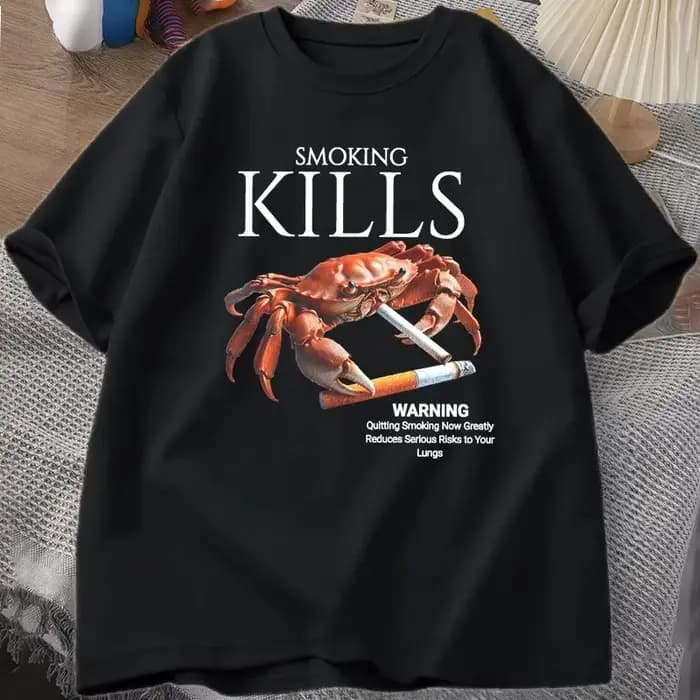 T-shirt « Smoking Kills Crab » Unhinged Weirdcore