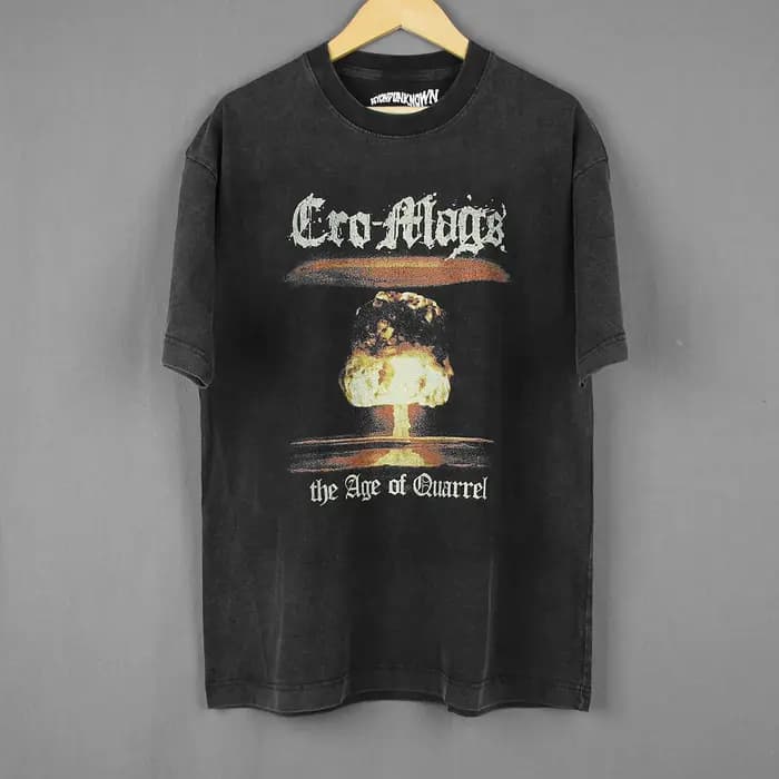 Cro-Mags t-shirt l'âge du quarrel Hardcore Punk Thrash Corrosion de la Conformité lavé manches longues hommes coton imprimé chemise