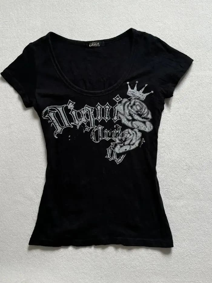 Crânes t-shirts Punk Vintage femmes vêtements 90s gothique Sexy américain mince foncé