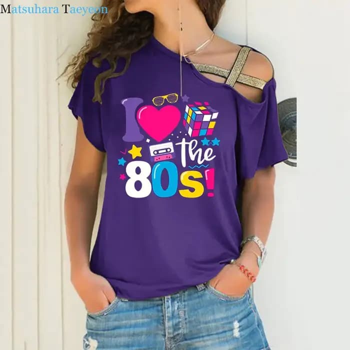 J'aime les 80 t-shirt pour les femmes fête drôle Vintage t-shirts meilleur cadeau hauts