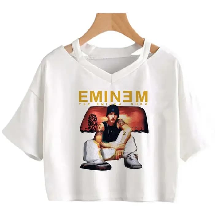Eminem-Crop Top Esthétique Gothique pour Femme, Streetwear, Vêtements, Fairycore, Cyber, Y2K