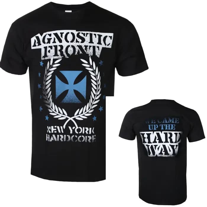 T-shirt unisexe en coton avec motif Agnostic Front, manches courtes, style décontracté, vintage, de