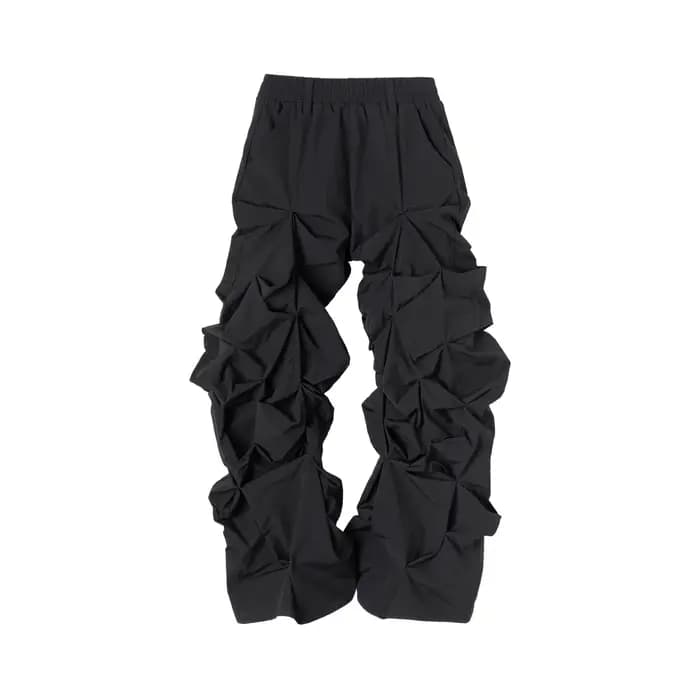 Mauroicardi printemps automne Cool Long noir empilé pantalon pour hommes taille élastique Streetwear luxe vêtements