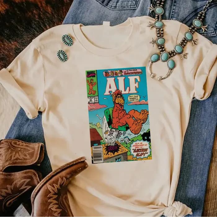 T-shirt Alf Manga pour femmes, streetwear, vêtements de créateurs