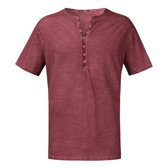 T-shirt manches courtes col Henley pour homme