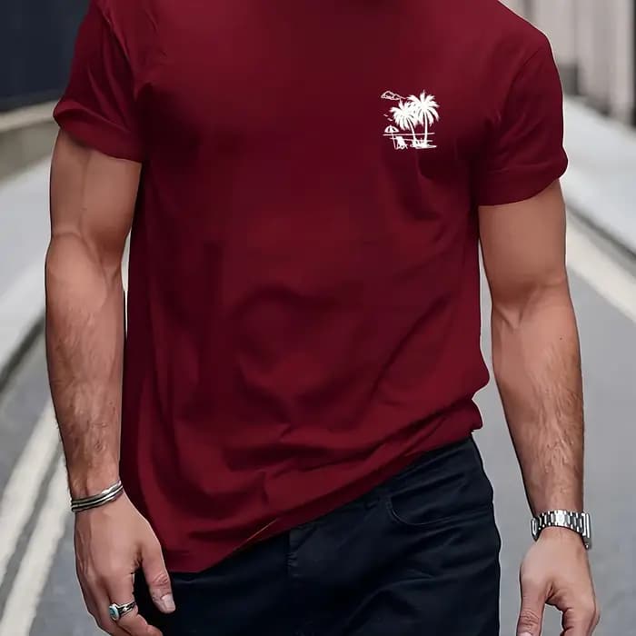 T-shirt imprimé pour homme 100% coton