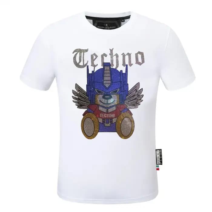 Marque lettre strass ali Plein marque haut T-shirt mode col rond