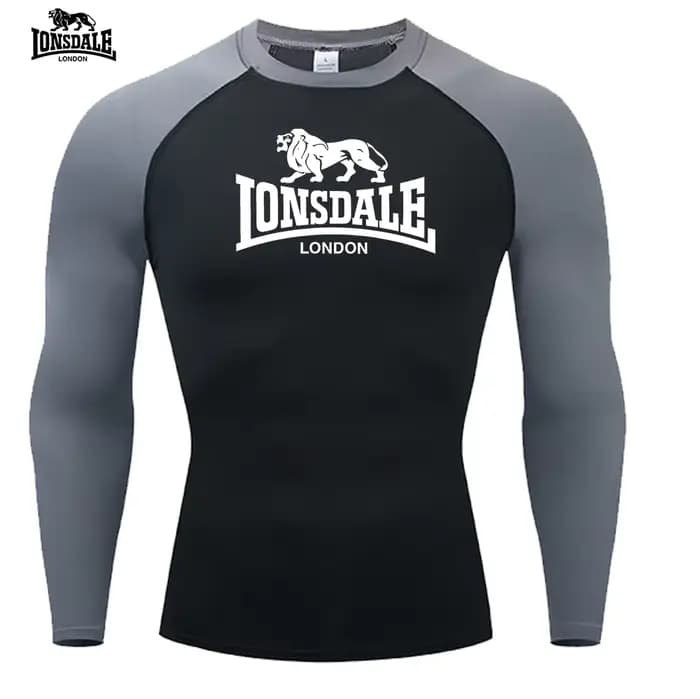 LONSDALE haut de course deux tons hommes T-shirts imprimés sous-vêtements de sport serrés séchage rapide T-shirt