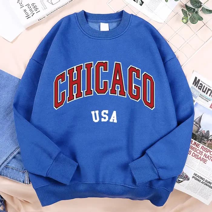 Chicago Usa classique ville graphique vêtements sweat homme Harajuku