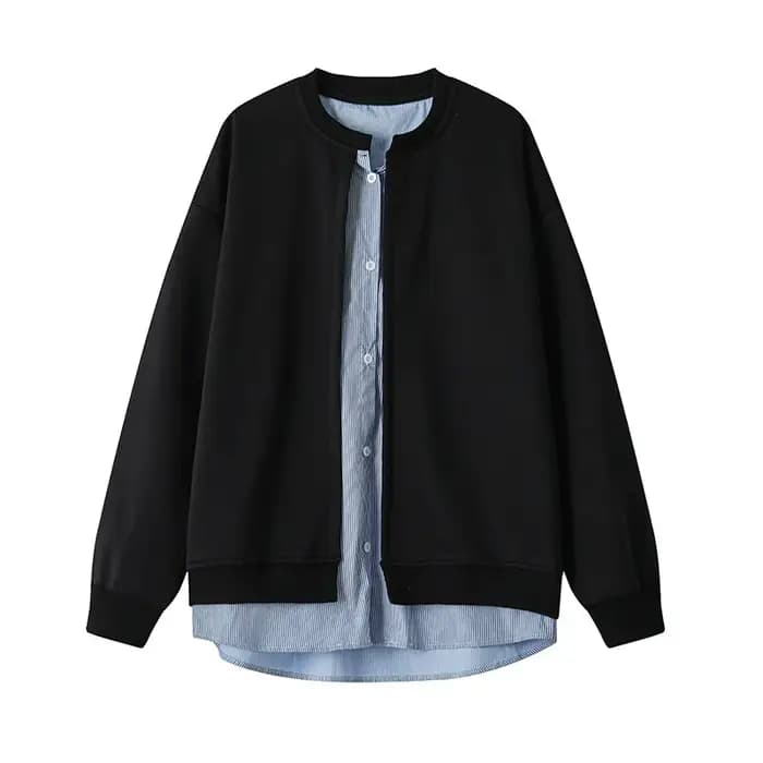 Sweat-shirt surdimensionné à effet superposé pour homme