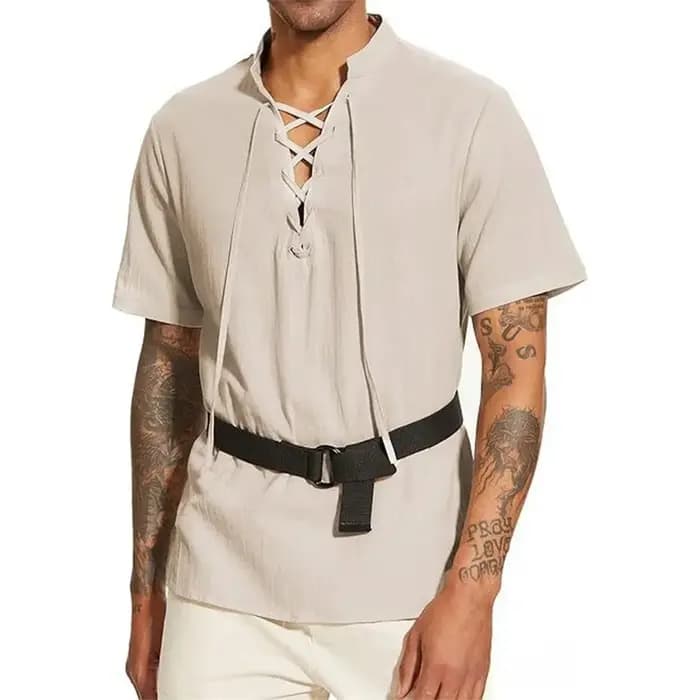 T-shirt Vintage à col en v pour hommes