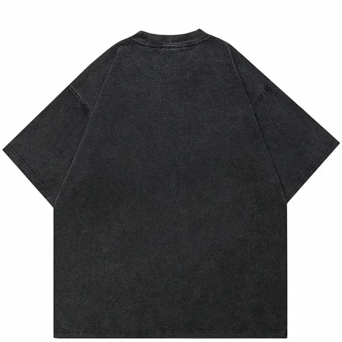 T-Shirt homme lavé noir Vintage Streetwear surdimensionné imprimé mode coréenne coton graphique évasion unisexe hauts t-shirts Y2K vêtements