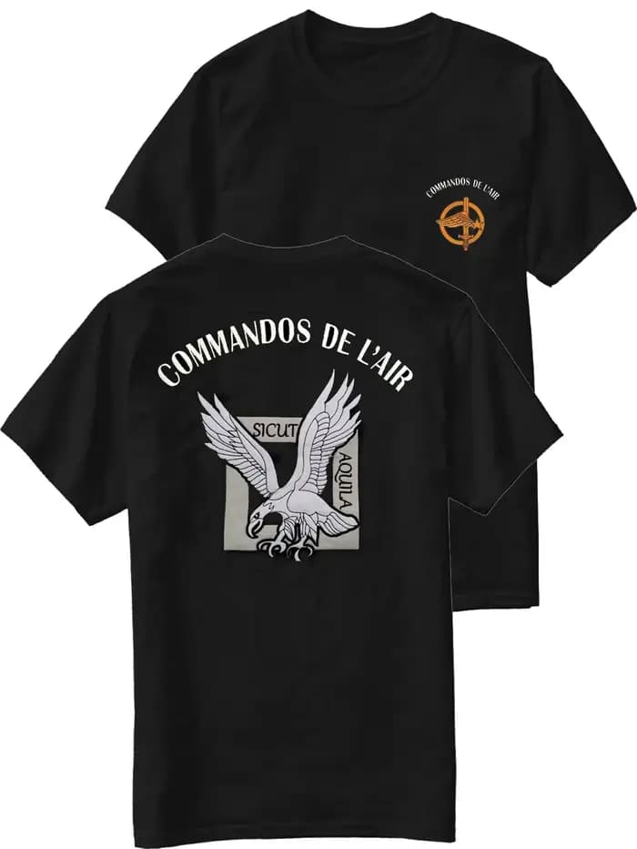 T-shirt Commando de l'Armée de l'Air française « Sicut Aquila » – Style décontracté à manches courtes