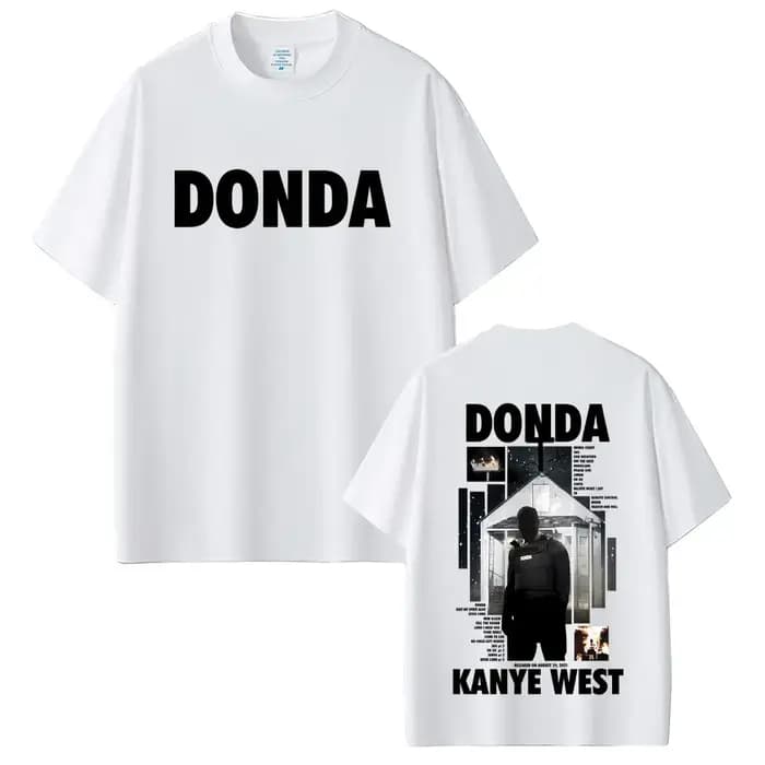 Rappeur Kanye West Donda Double face imprimé T-shirt hommes femmes Hip Hop mode Pop musique T-shirts