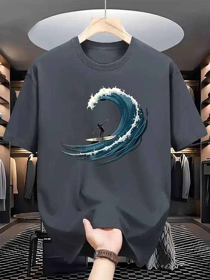 T-shirt graphique de Surf pour hommes