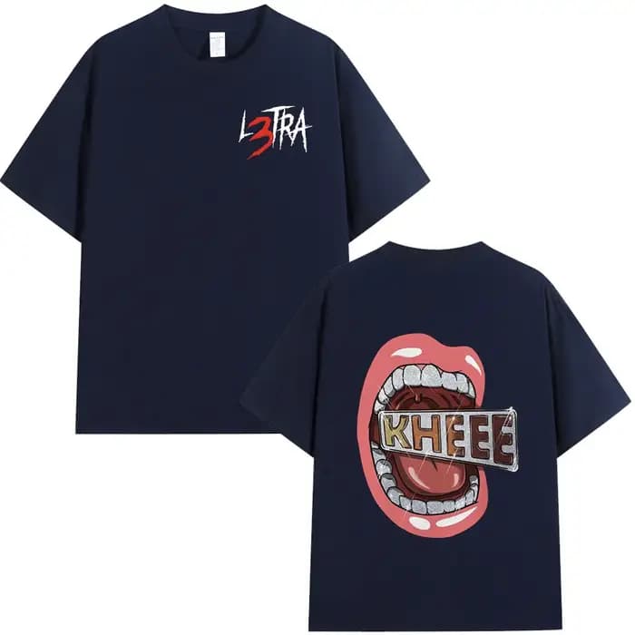 Rappeur Lunaire La L L3TRA KHEEE Album T-shirts Hommes Femmes Hip Hop Mode Manches Courtes