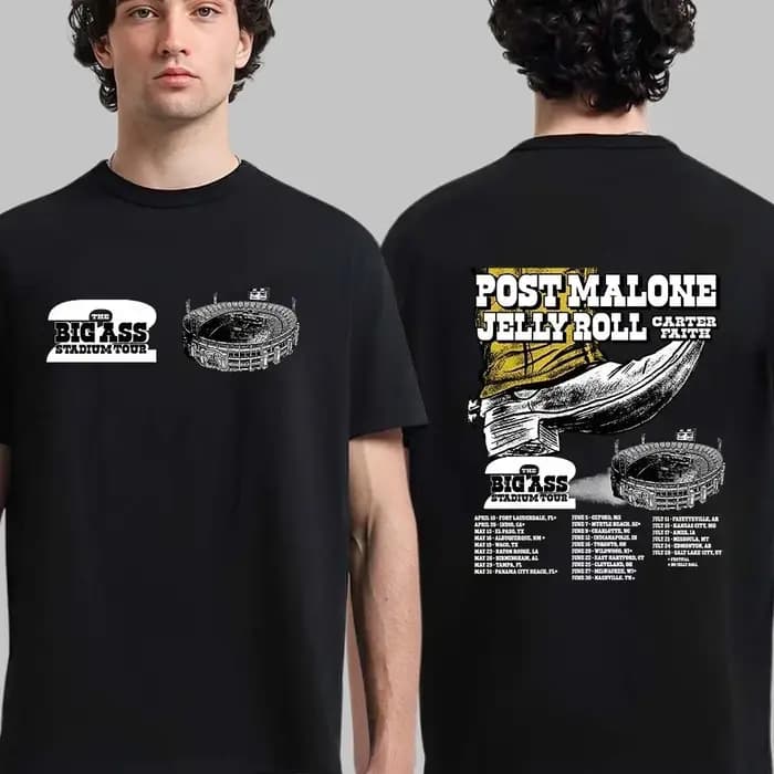 T-shirt Post Malone 2026 Mega Stadium Tour pour couple