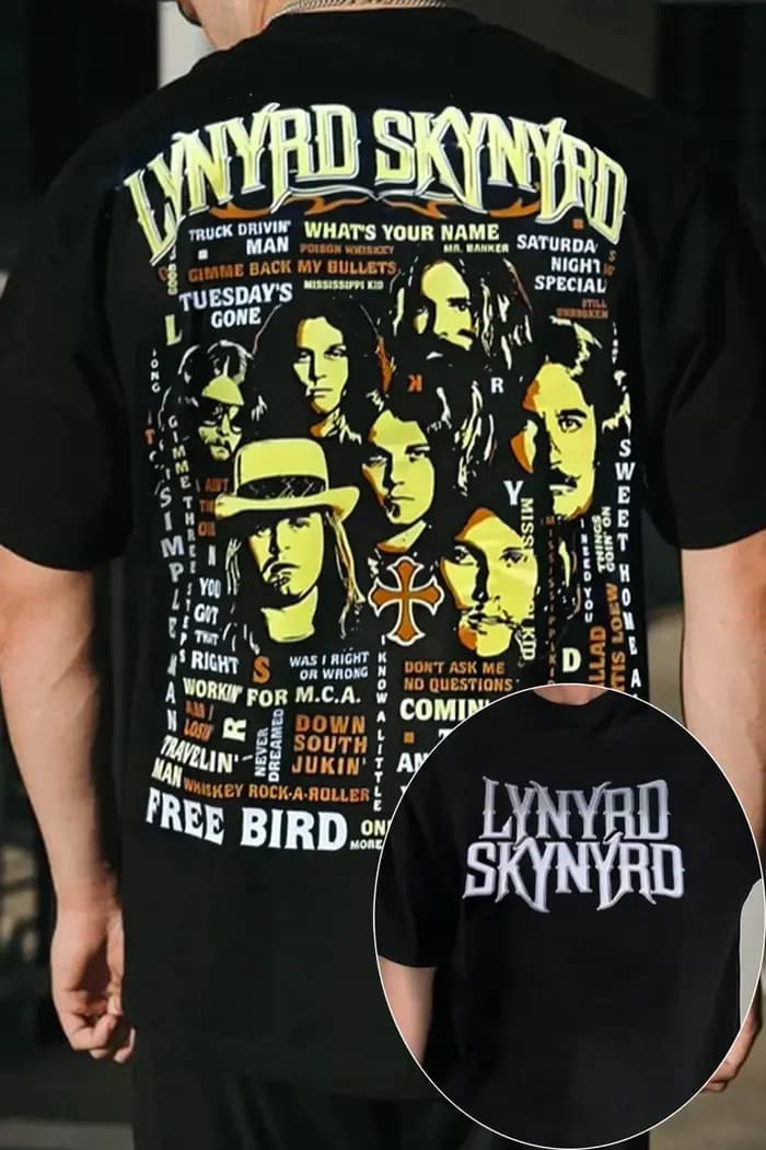 Lynyrd Skynyrd Rock Band Graphic TShirt pour hommes et femmes