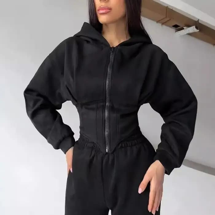 Ensemble 2 pièces sweat à capuche avec fermeture éclair