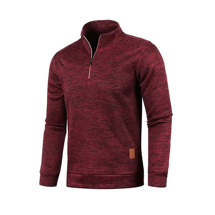 Pull à col roulé avec fermeture éclair pour homme, sweat-shirt d'extérieur, pull à demi-fermeture éc