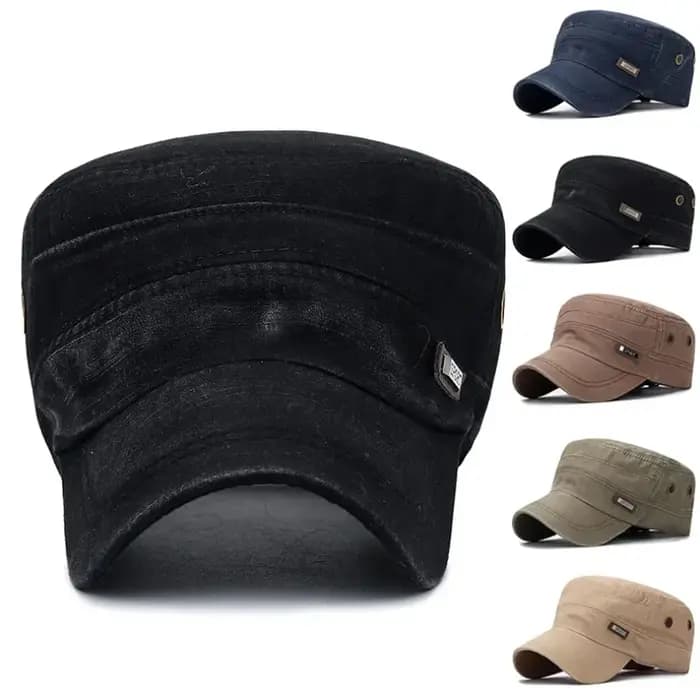 Casquettes militaires en coton lavé Vintage